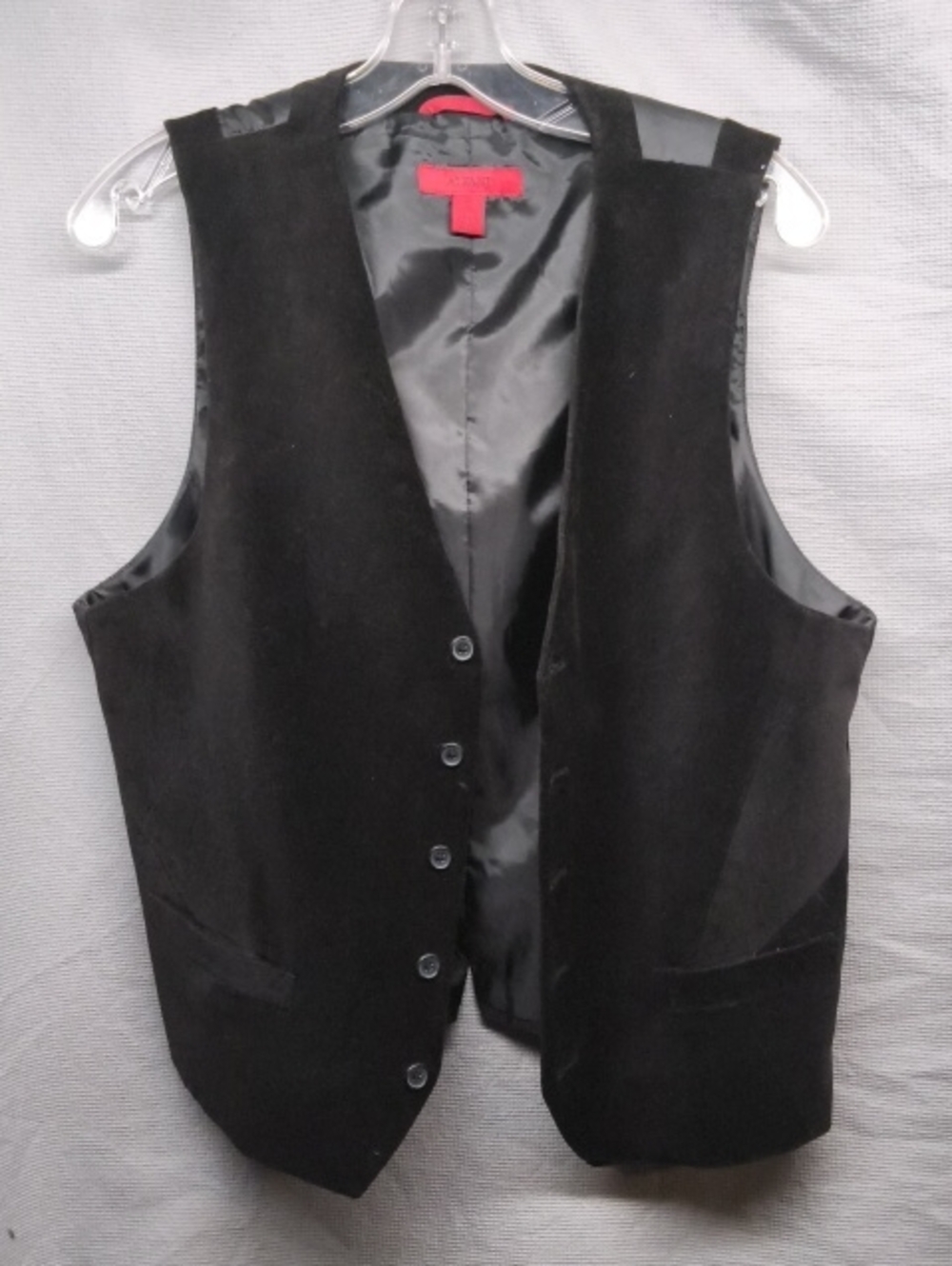 Alfani Velvet Black Men's Button-Front Vest Med.